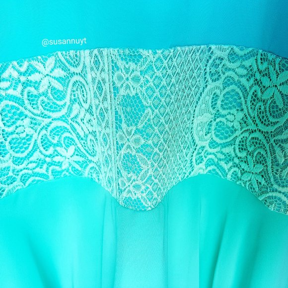 VTG HANDMADE Aretha Franklin High-Low Blue Dress - Picture 2 of 8